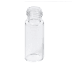 A glass bottle with a cap on it