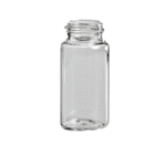 A glass bottle with a clear lid.