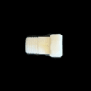 A white plastic tube with a black background