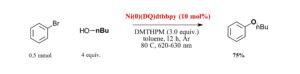 Chemical reaction scheme with yield percentage.
